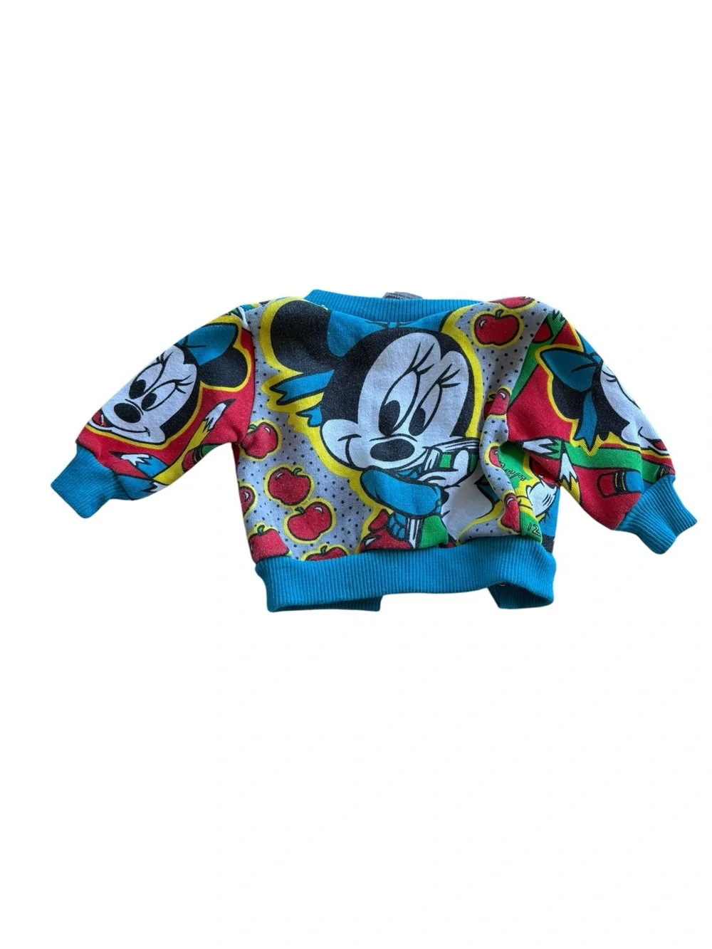 Vtg 1990s Disney Minnie Mouse Snap-front Sweatshirt Cardigan Sz 6m